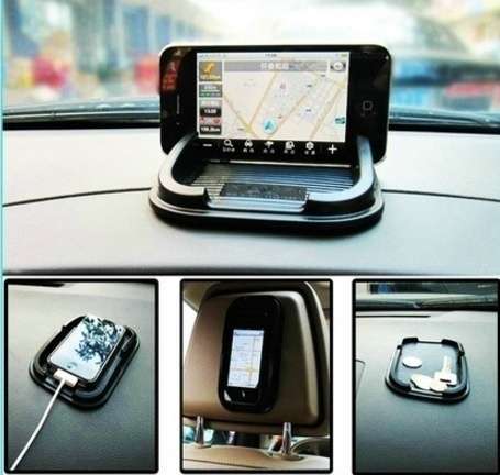 Car Dashboard Sticky Pad Mat Anti Non Slip Gadget Mobile Phone GPS Holder Phone Mount (Color: Black)-8