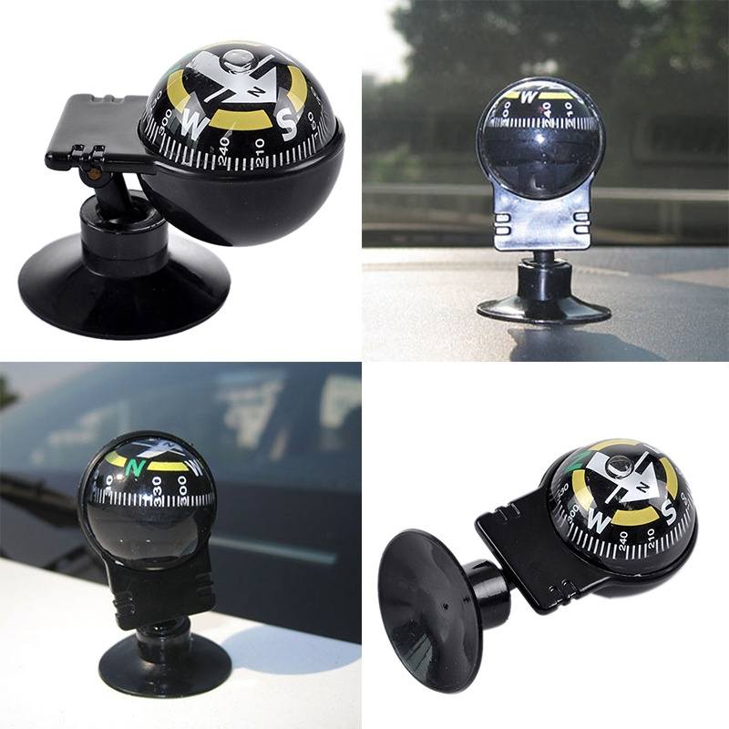 Suction Black Mini Car Dashboard Boat Truck Pocket Compass Ball-2
