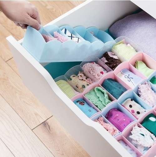 Multi-function Desktop Drawer Storage Box Clothing Organizer Five Grid Storage Box Underwear Socks Bra Ties Organizer-2