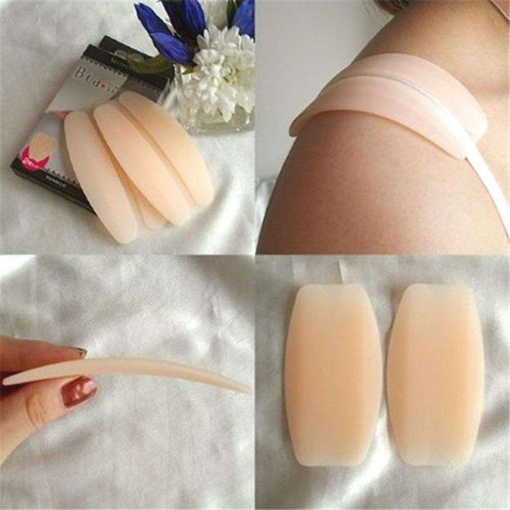 2 Pcs Hot New Relief Pain Silicone Bra Non-slip Shoulder Pads Holder Strap