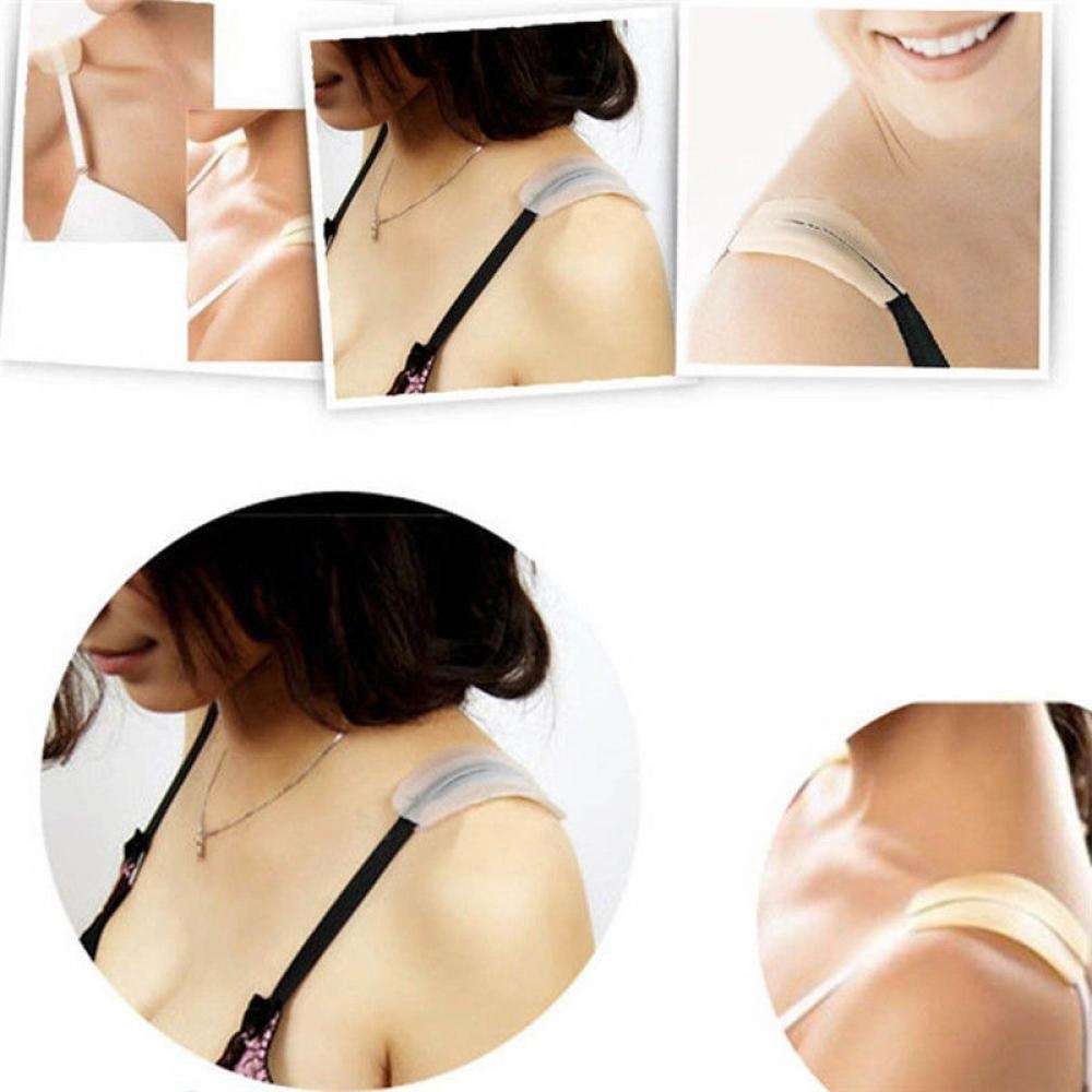 2 Pcs Hot New Relief Pain Silicone Bra Non-slip Shoulder Pads Holder Strap-5