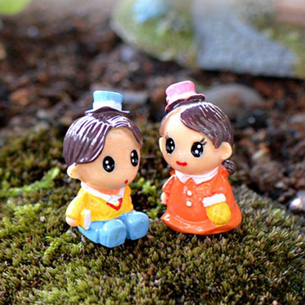 1 Pairs Lovers Baby Miniature Dollhouse Bonsai Fairy Garden Landscape Decor