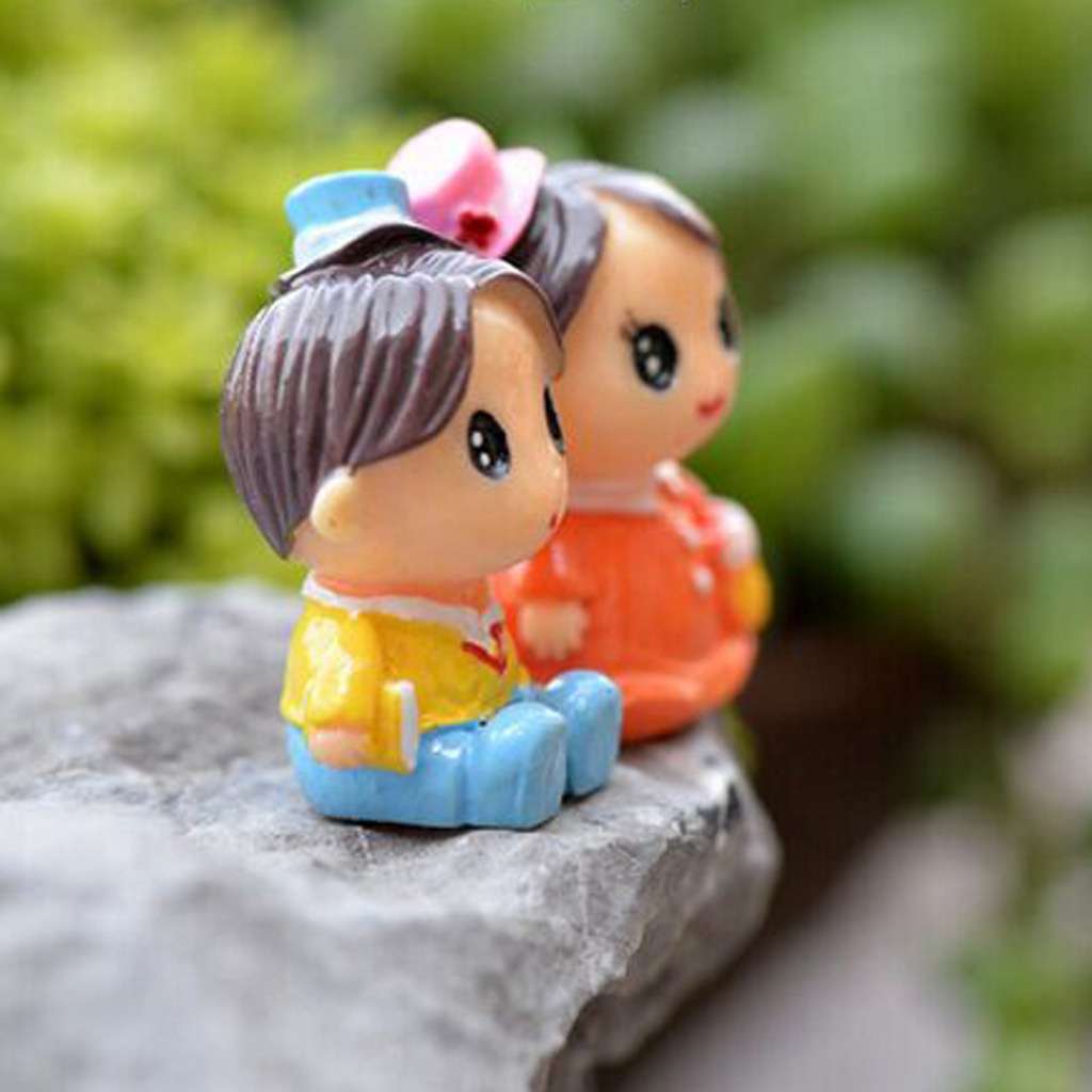 1 Pairs Lovers Baby Miniature Dollhouse Bonsai Fairy Garden Landscape Decor-5