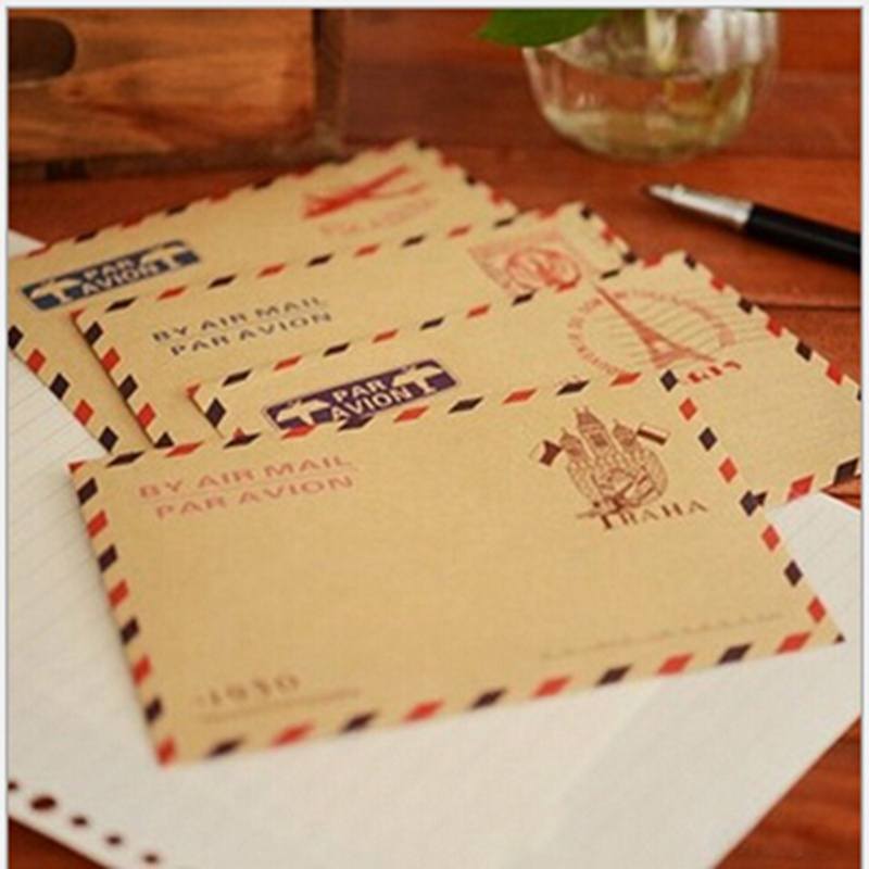 10 Sheets Mini Envelope Postcard Letter Stationary Storage Paper Vintage-1