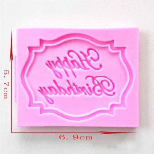 Lovely Happy Birthday Silicone Mould Cake Decorating Lace Mat Baking Mold-1