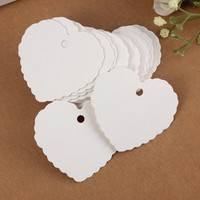 Dnkm-50X Mini Blank Heart Shape Kraft Paper Hang Tags Wedding Party Label Price Gift Cards Bookmark Maker