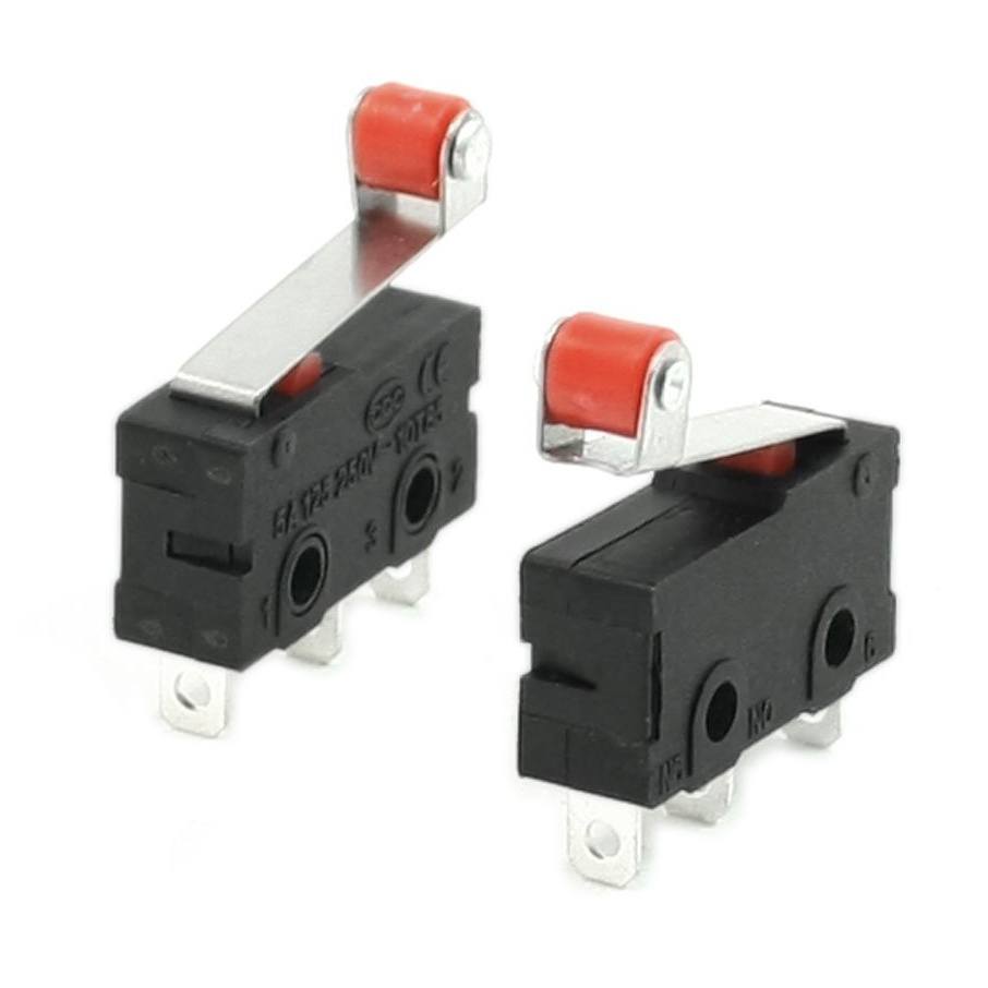 10 Pcs Mini Micro Limit Switch Roller Lever Arm SPDT Snap Action LOT (Color: Black)