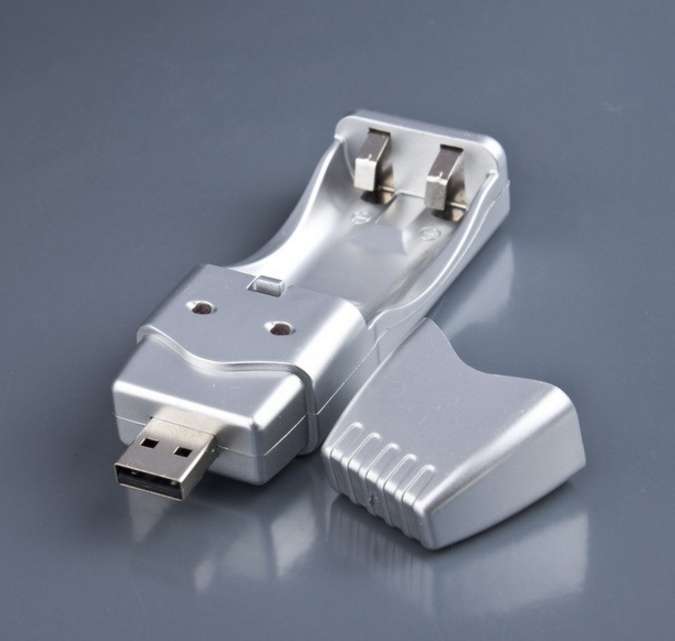 Brand New Rechargeable NiMH Battery & AAA and AA high capacity USB Charger (Color: Silver)-2