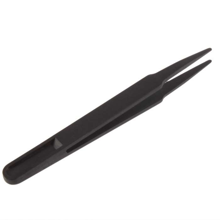 6pcs Black Anti-static Plastic Tweezers Heat Resistant Repair Tool Makeup-3