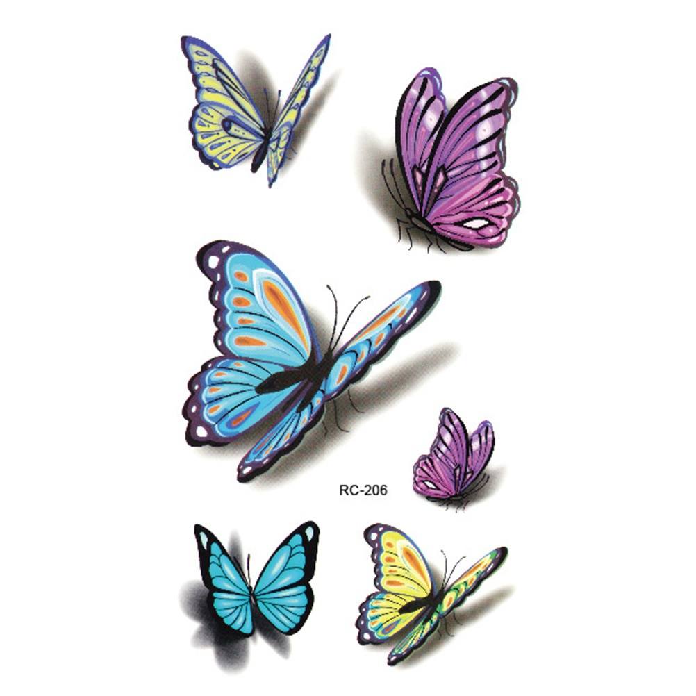 Lovely Decal Waterproof Temporary Tattoo Sticker Colorful Butterfly Fake Tattoos Cheap but quality goods-1