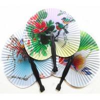 FHHz-3PCS Paper Folding Chinese Oriental Floral Hand Fans
