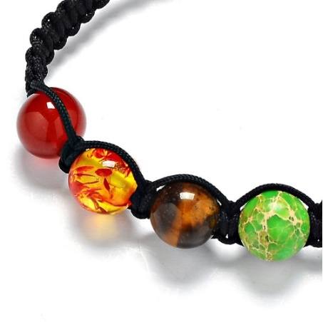 Multi-color Chakra Beads Bracelets Adjustable Braided Rope Healing Turquoise Bracelet for Men Women Reiki Prayer Stones Bracelet-1