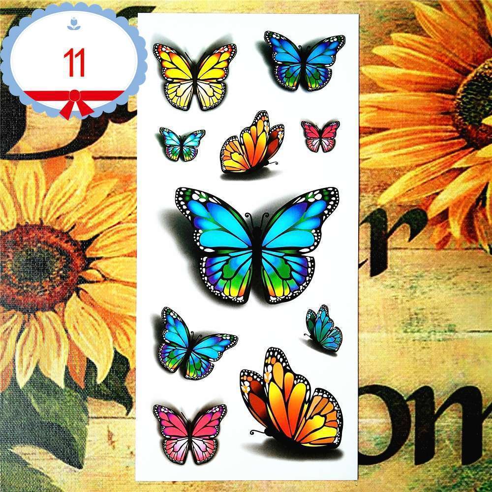 Amazing Butterfly 3d Flash Temporary Tattoo Body Art Sticker 1 sheet Tatoo Tatto 19*9cm Selfie Hottest EN71 High Quality-2
