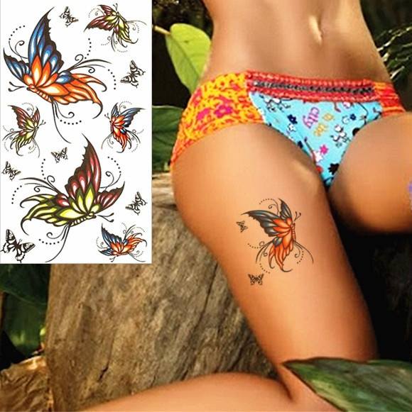 Sexy Butterfly Flash Tattoo Sticker 17*10cm Waterproof Style Temporary Body Art Tattoo