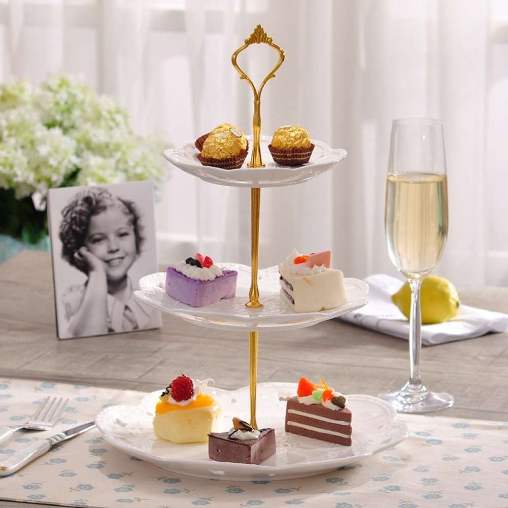 3 Layer Tier Steel Food Cupcake Cake Display Stand Platter Rack Wedding Xmas-1