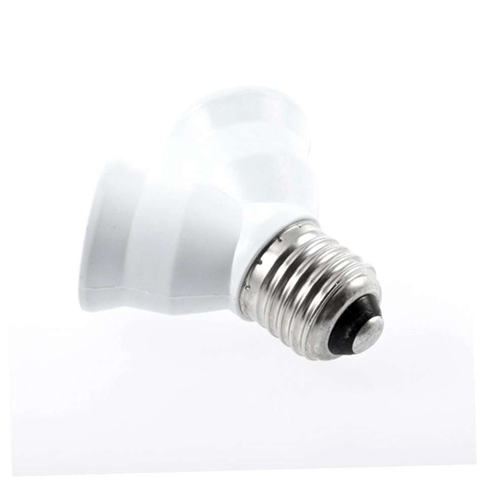 E27 to 2 E27 LED halogen Y Shape Light Lamp Bulb Splitter Adapter Converter-4