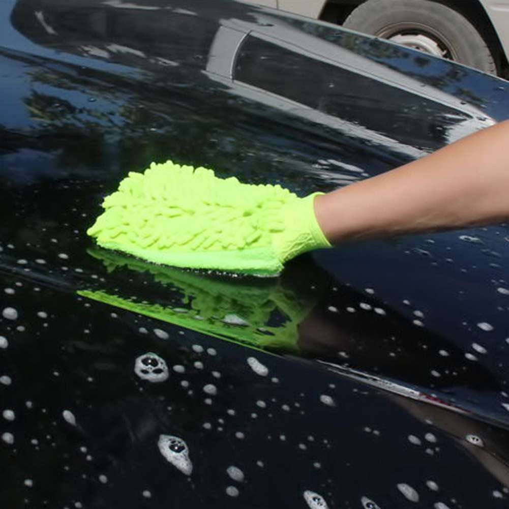 High Quality Microfiber Car Wash Cleaning Gloves Sided Chenille Gloves Cleaning Towel-3