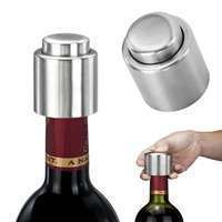 HtmI-1 PCS Hot Sale Stainless Steel Vacuum Sealed Red Wine Bottle Spout Liquor Flow Stopper Pour Cap Silver