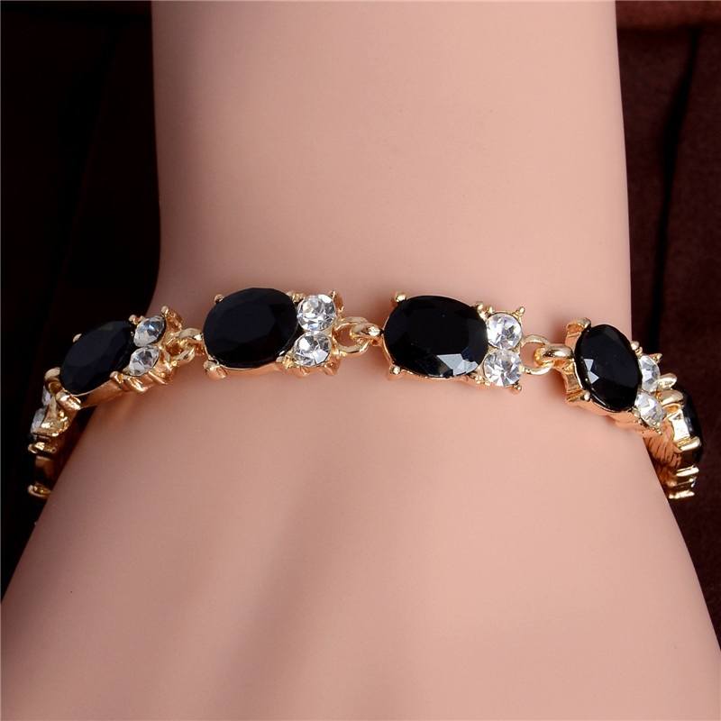 Women 18k Gold Plated 5 Colors Owl Austrian Crystal Bracelets Bangles-1
