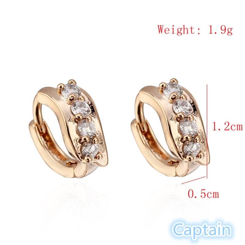 18K Gold Filled Cubic zircon Hoop Earring Gorgeous Beautiful Earring for Women-4