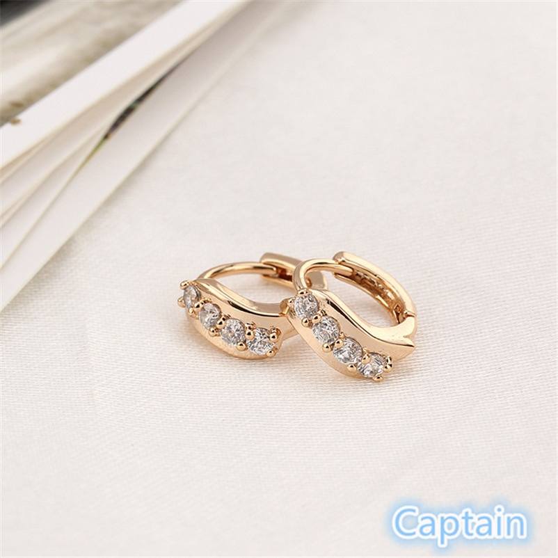 18K Gold Filled Cubic zircon Hoop Earring Gorgeous Beautiful Earring for Women-6