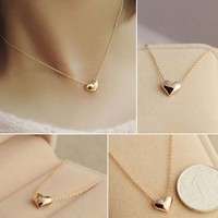 JYI8-Lovely Ladies Design Exquisite Gold Color Chain Heart Love Pendant Necklace