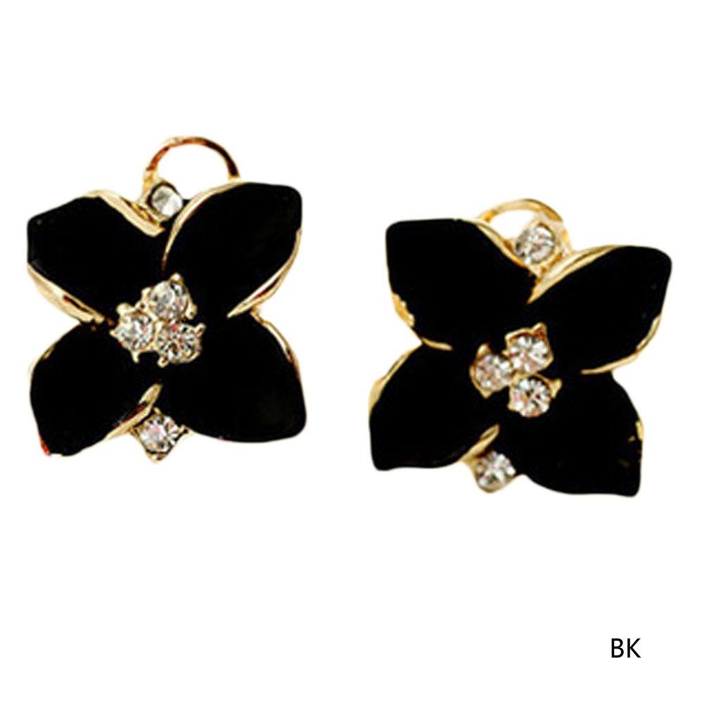 2016 Hot Sale Stylish Classic Gardenia Drip Earrings High-grade Fine Lady Diamond Ear Clip Earrings Color Retention Jewelry-1