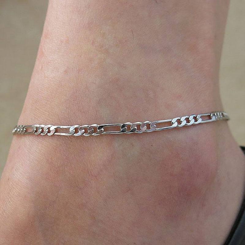 1 PCS Unisex Women Men Fashion Simple Figaro Link Chain Ankle Bracelet Anklet Foot Jewelry-1