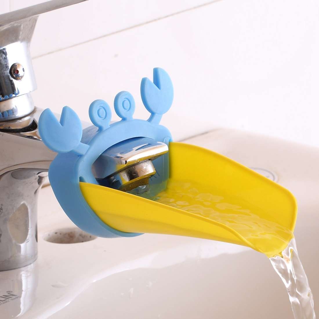 Faucet Extender Children Guiding Gutter for Kid Hand Washing Faucet Bathroom Cute Crab Shape-9