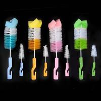 KQ4X-Colors Baby Kids Bottle & Nipple Cleaning Tools Nozzle Spout Teat Clean Brush