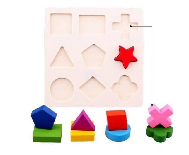 Classic Building Blocks Top Wooden 9 Shapes Colorful Puzzle Toy Baby Educational Brick Toy-2