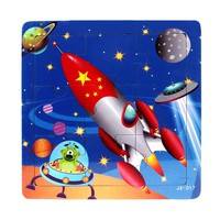 KlZI-GlobalTop Lovely Rocket Fashion Wooden Kids Jigsaw Toys Children Education Learning Puzzles Toys