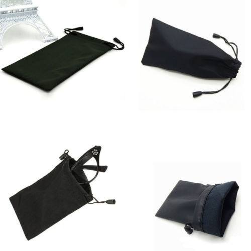 5*Pouches Sunglasses Soft Cloth Dust Cleaning Optical Glasses Carry Bag Black