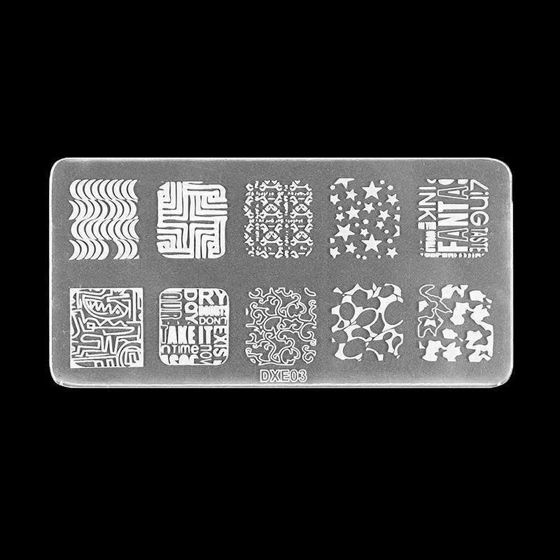 Nail Art Stamp Stencil Stamping Template Plate Set Tool Stamper Design Kit-4