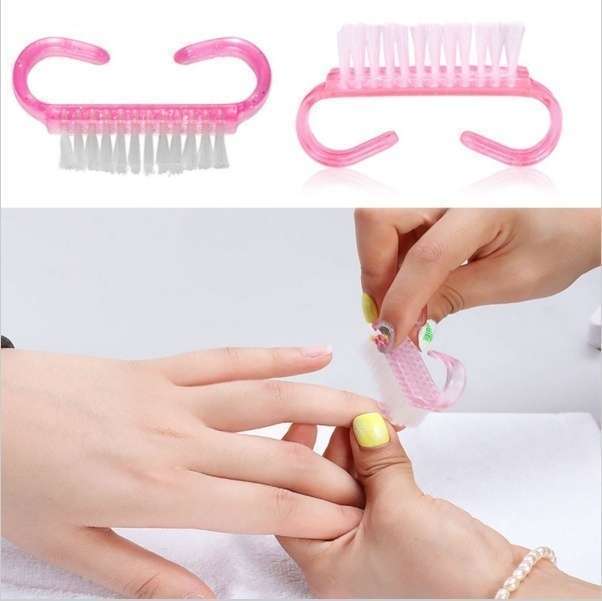 Plastic Handle Clean Nail Art Dust Cleaning Brush Manicure Pedicure Tool-2
