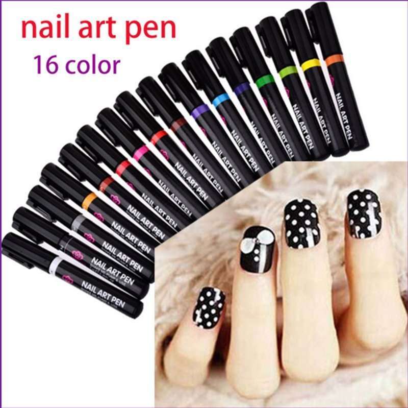 1 Pcs Non Toxic Nail Art Pens 16 Candy Colors For Nails Art DIY Decoration Nail Polish Pen Set 3D Nails Tools Paint Pen