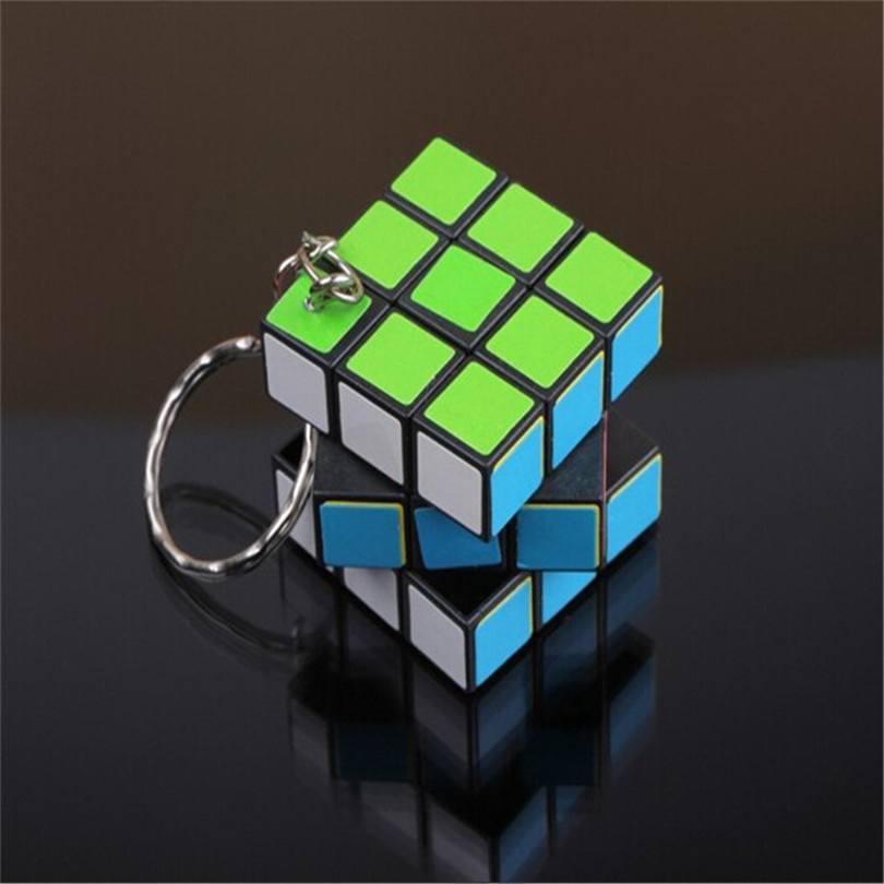 Mini Toy Key Ring Magic Cube Game Puzzle Key Chain Carrying-1