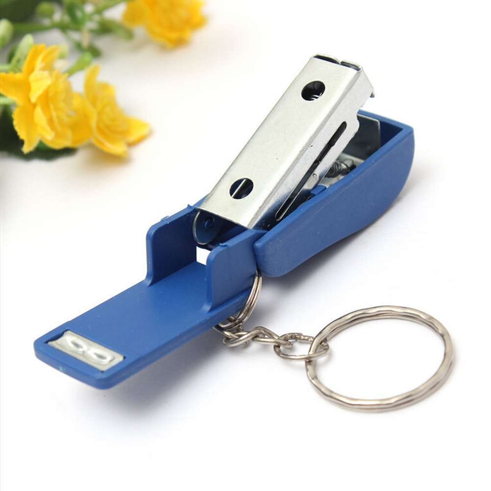 1PC Portable Keychain Mini Cute Stapler For Home Office School Paper Bookbinding We won't let you down (Size: 2)-4