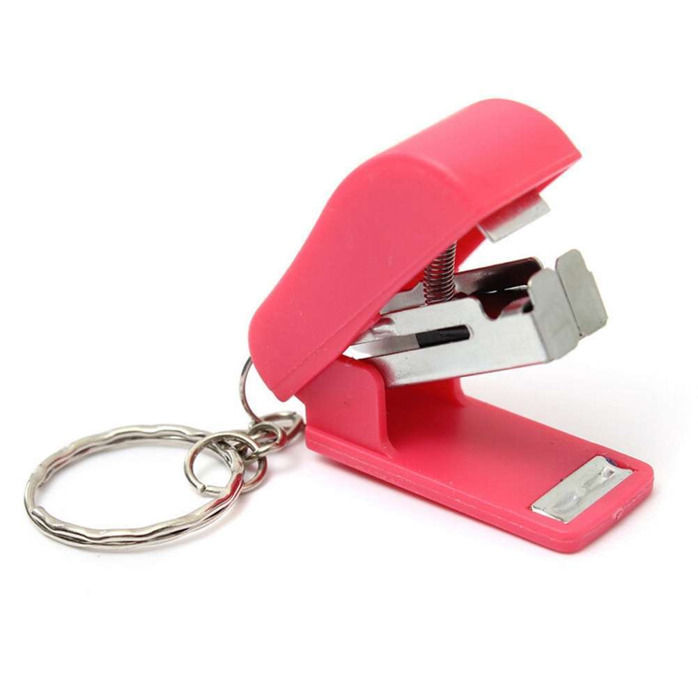 1PC Portable Keychain Mini Cute Stapler For Home Office School Paper Bookbinding We won't let you down (Size: 2)-5