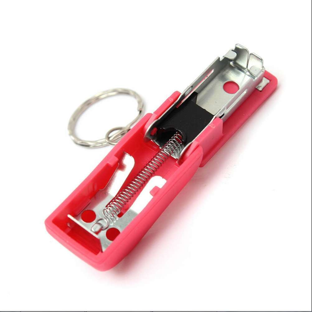 1PC Portable Keychain Mini Cute Stapler For Home Office School Paper Bookbinding We won't let you down (Size: 2)-6