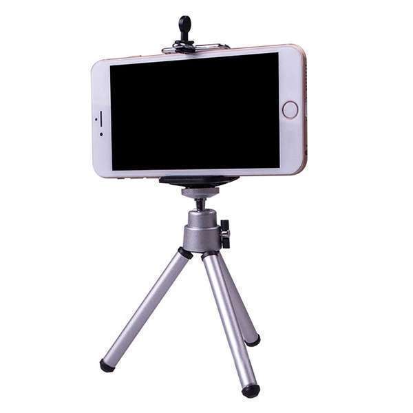 Load Capacity 300g Mini Mobile Phone Camera Tripod Stand Clip Bracket Holder Mount Adapter For Self-Timer Phone Holder Tripod  Silver-2