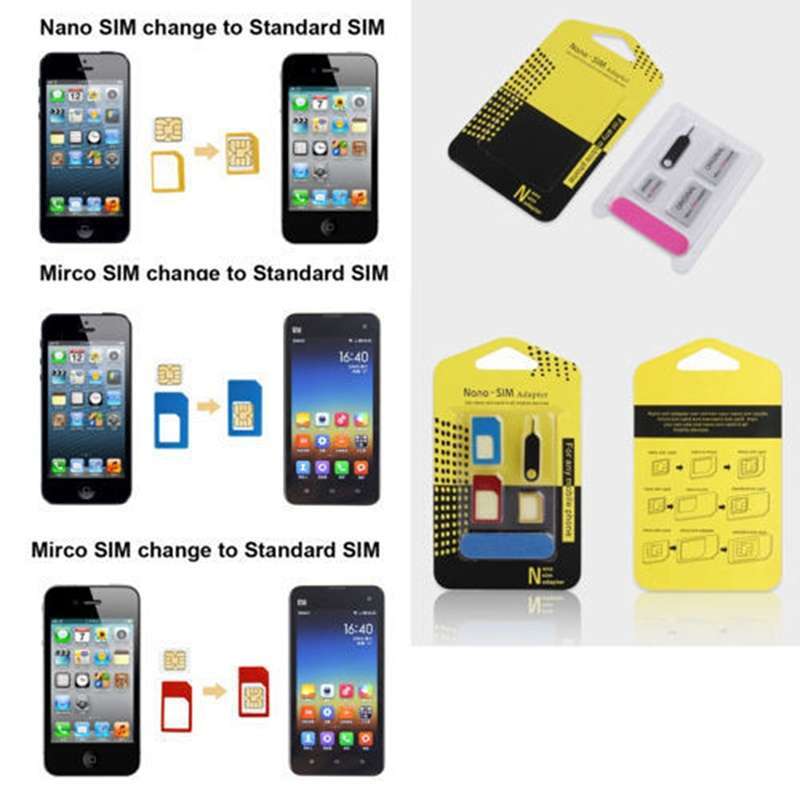 5in1 Nano SIM Card to Micro Standard Adapter Converter Set Kit for Phone6 5 4 Wonderful and Hot-2