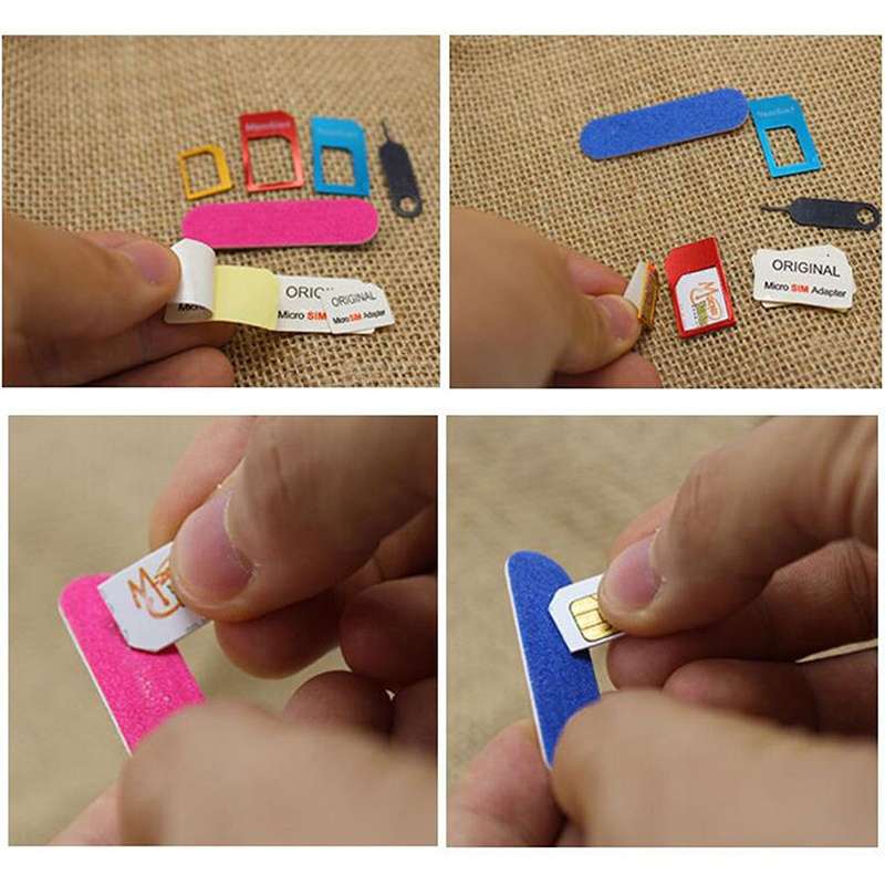 5in1 Nano SIM Card to Micro Standard Adapter Converter Set Kit for Phone6 5 4 Wonderful and Hot-3