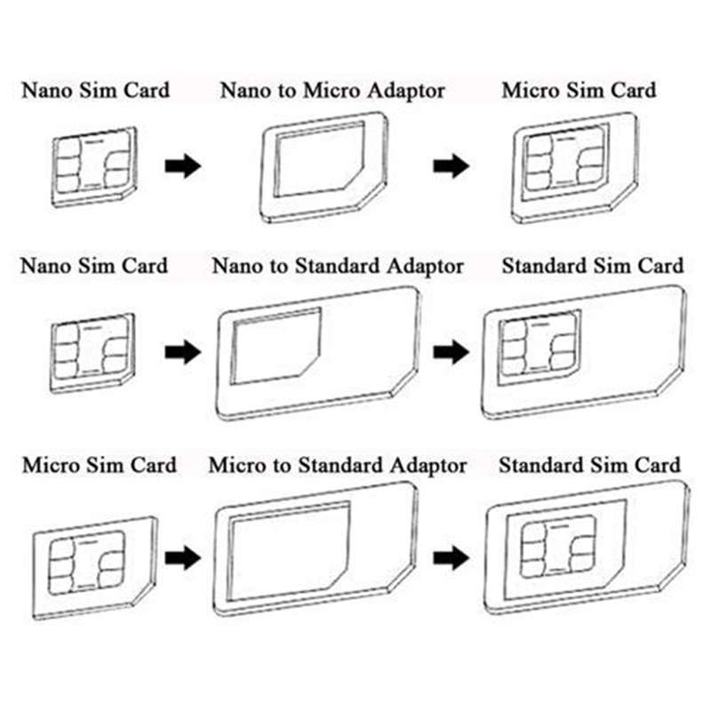 5in1 Nano SIM Card to Micro Standard Adapter Converter Set Kit for Phone6 5 4 Wonderful and Hot-5