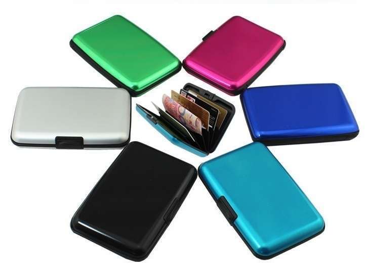 Portable Fashion Men Aluminium Business ID Credit Card Pocket Wallet Holder Case Waterproof Purse Box Candy Color 1Pcs-3