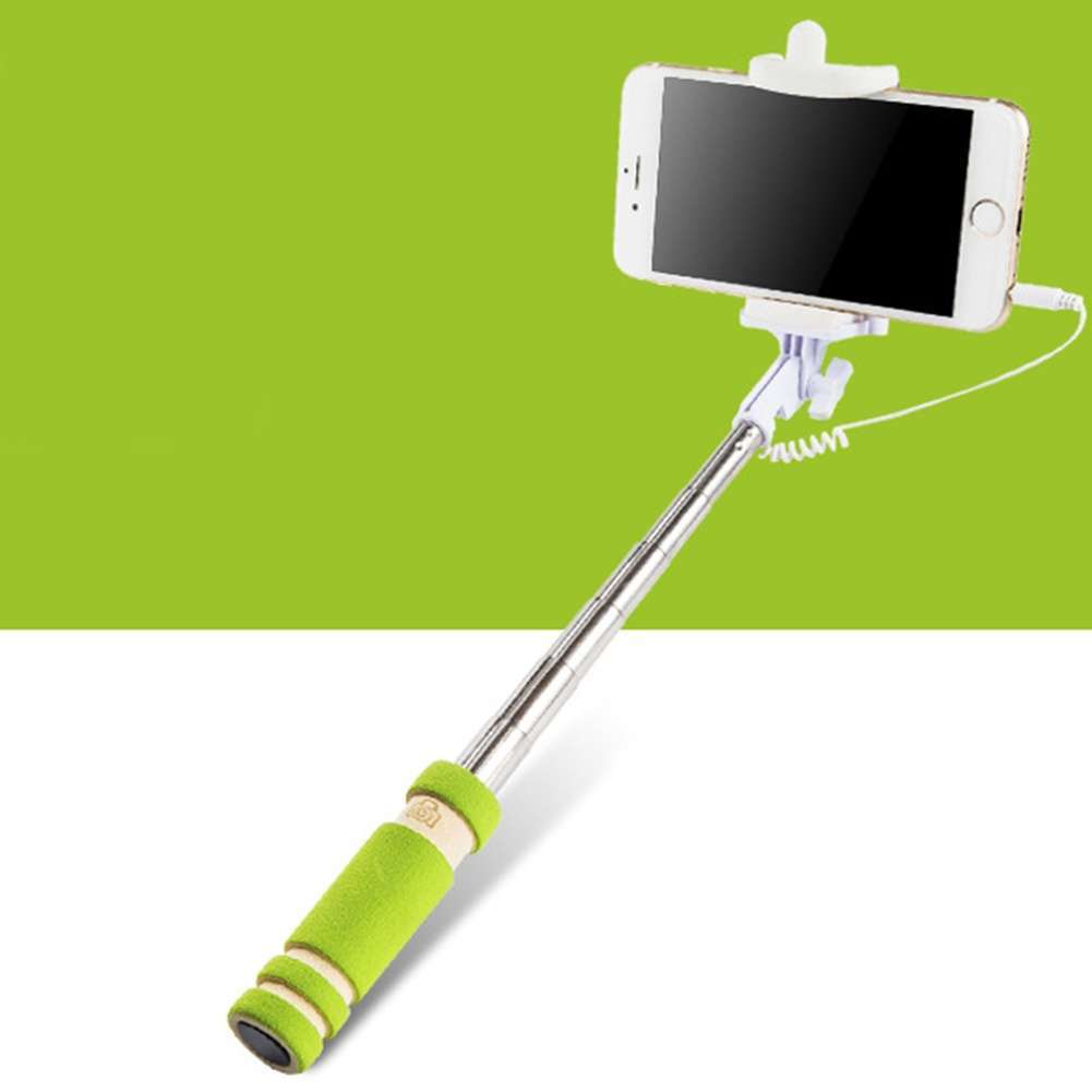 Super Mini Cell Phone Wired Remote Selfie Stick Monopod Pole Holder-7