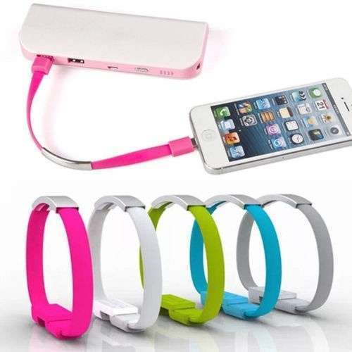 1Pc Bracelet Wrist Band USB Charging Charger Data Sync Cable Cord For iPhone Android Smartphone