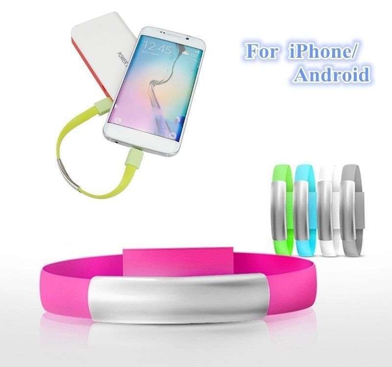 1Pc Bracelet Wrist Band USB Charging Charger Data Sync Cable Cord For iPhone Android Smartphone-2