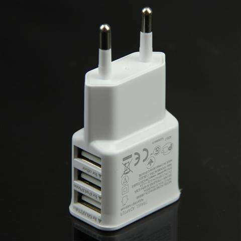 3 Ports EU Plug USB Wall Travel AC Charger Adapter For Samsung Galaxy S5 Phone
