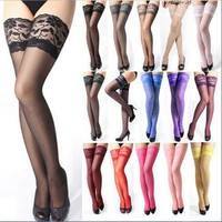 SS4q-Sexy Women Sheer Lace Top Thigh High Sexy Lingerie Stockings